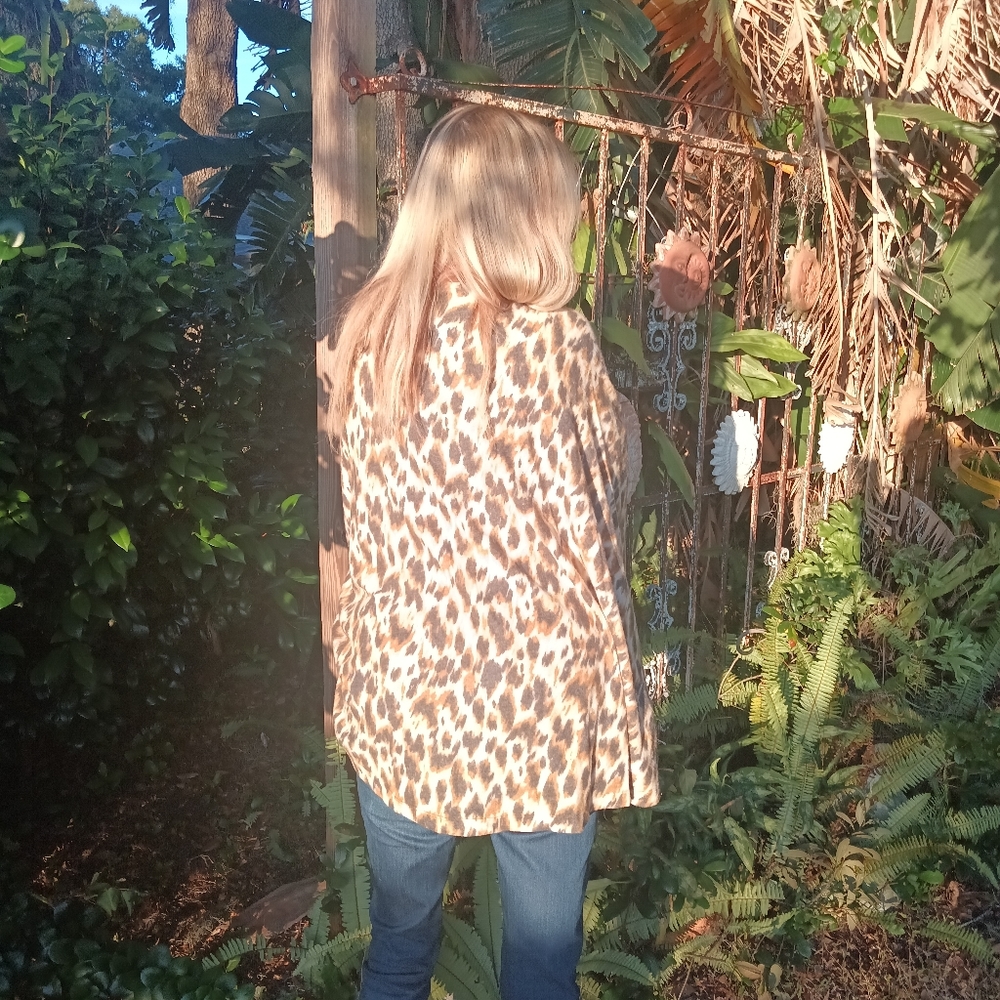 Ces Femme Open Front Jacket Leopard Print New Med… - image 4